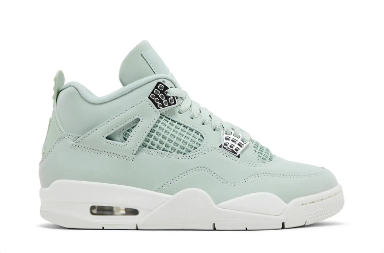 Air Jordan 4 Retro Sneakers "Pale Mint/Metallic Silver/White"