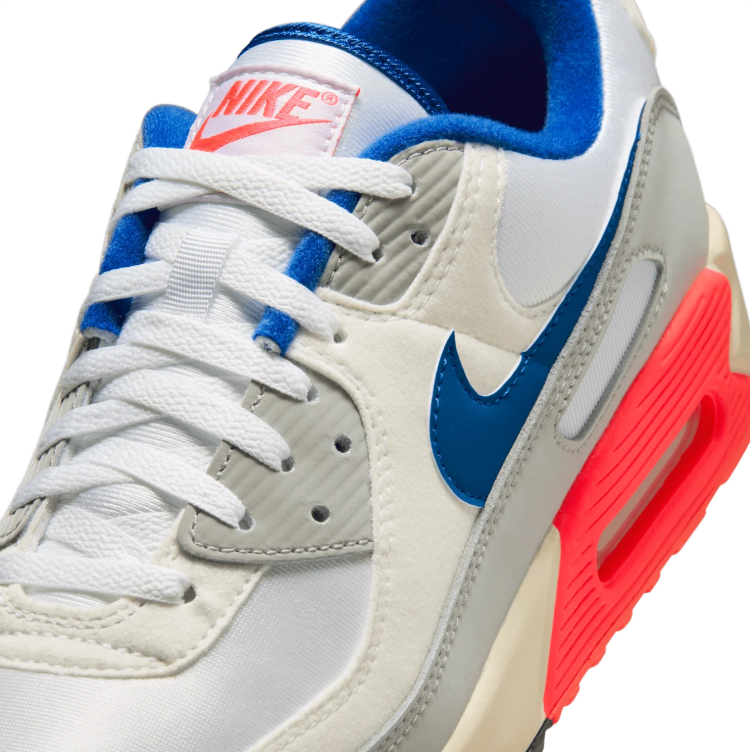 Nike Air Max 90 Sneakers - White/Hyper Blue/Solar Red