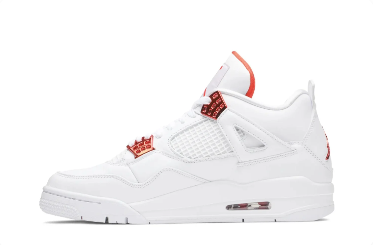 Air Jordan 4 Retro Sneakers "White/Metallic Red"