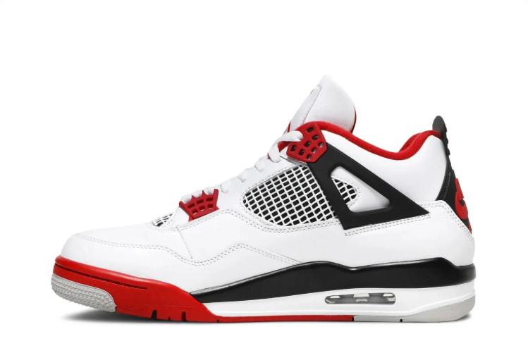 Air Jordan 4 Retro Sneakers "White/Fire Red/Black"