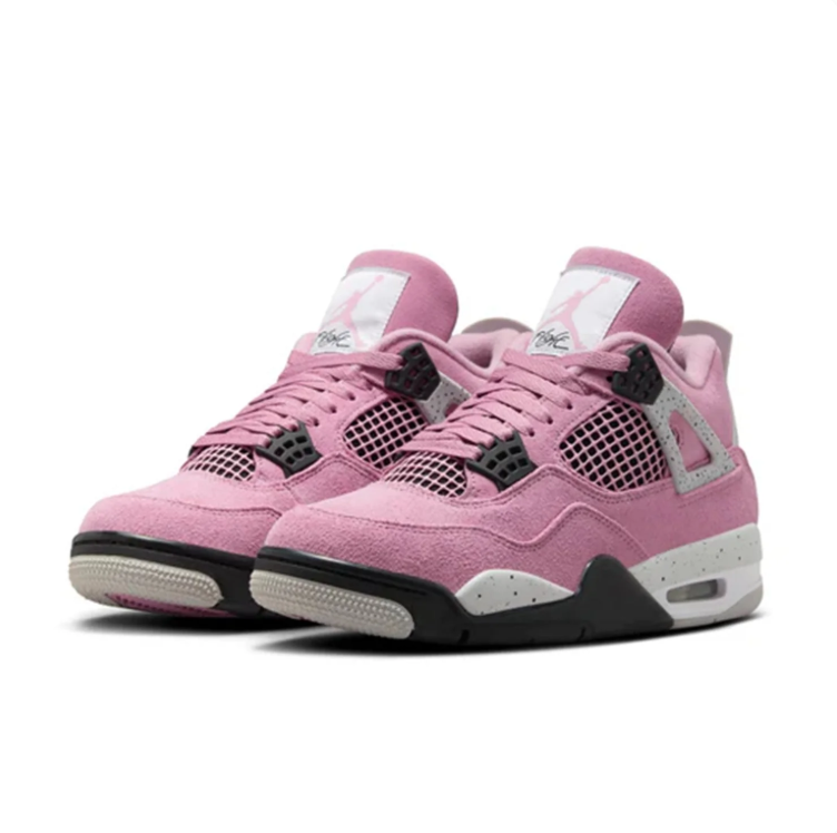 Air Jordan 4 Retro Sneakers "Pink with Speckled Grey Accents"