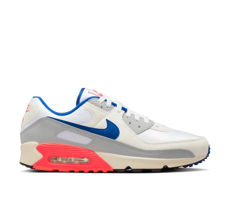Nike Air Max 90 Sneakers - White/Hyper Blue/Solar Red