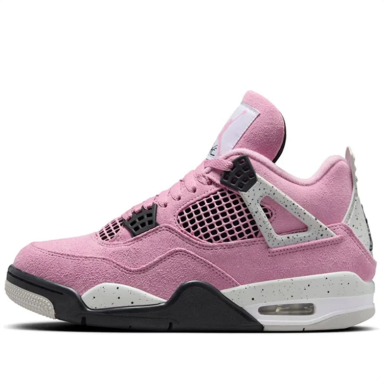 Air Jordan 4 Retro Sneakers "Pink with Speckled Grey Accents"