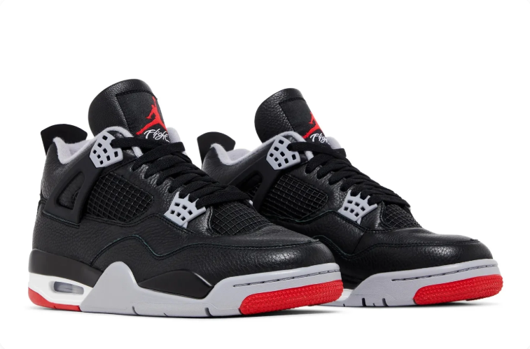 Air Jordan 4 Retro Sneakers "Black/Fire Red/Cement Grey"