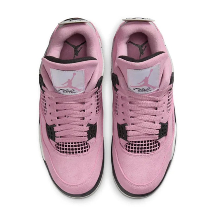 Air Jordan 4 Retro Sneakers "Pink with Speckled Grey Accents"