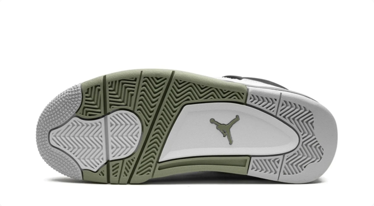 Air Jordan 4 Retro Sneakers "White/Oil Green/Black"