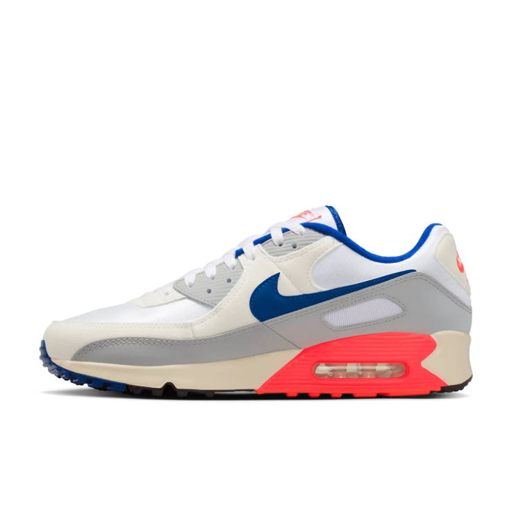 Nike Air Max 90 Sneakers - White/Hyper Blue/Solar Red