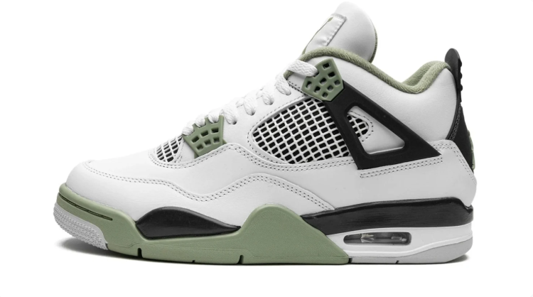 Air Jordan 4 Retro Sneakers "White/Oil Green/Black"