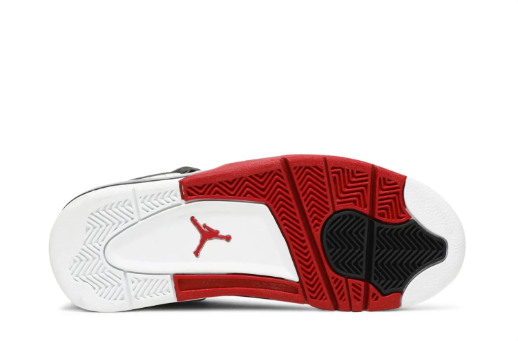 Air Jordan 4 Retro Sneakers "White/Fire Red/Black with Laser Engraving"