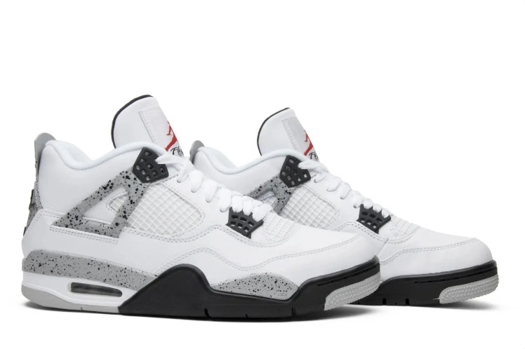 Air Jordan 4 Retro Sneakers "White/Cement Grey/Black/Fire Red"