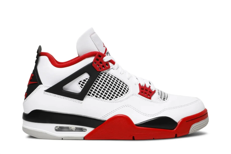 Air Jordan 4 Retro Sneakers "White/Fire Red/Black"