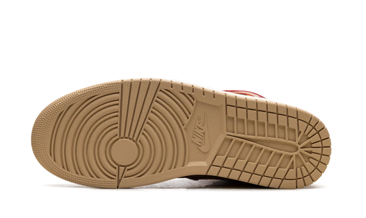 Air Jordan 1 Mid SE Sneakers "Brown & Tan with Yellow Drip Swoosh"