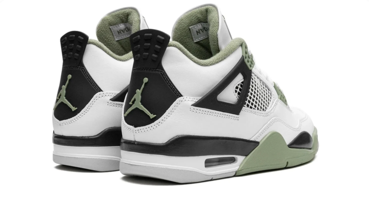 Air Jordan 4 Retro Sneakers "White/Oil Green/Black"