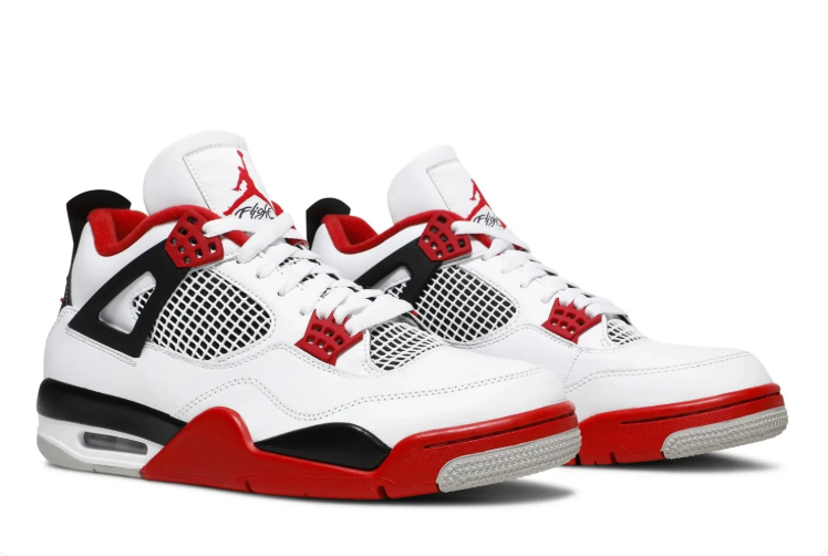 Air Jordan 4 Retro Sneakers "White/Fire Red/Black"